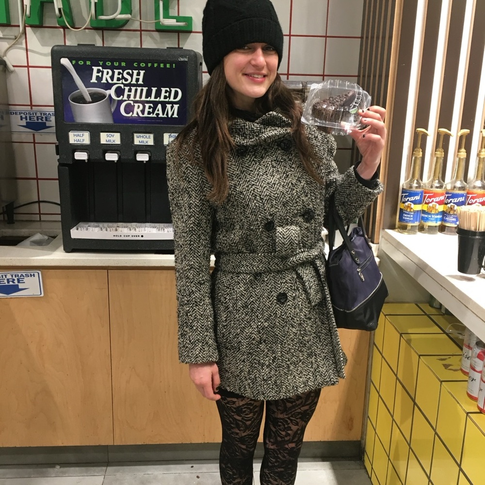 Express Black and White Patterned Coat